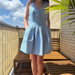 Banana Republic Blue Sleeveless V-Neck Mini Dress